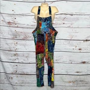 Pantalones Monos Mexicali Blues Nuevos con Etiquetas Talla L Divertidos Batik Patchwork Una Pieza - Imagen 1 de 5