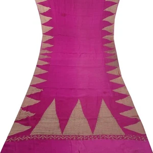 Namaste Vintage rosa Sari 100 % reine Seide Georgette gewebt Sari 5 Jahre Handarbeit Stoff - Bild 1 von 6