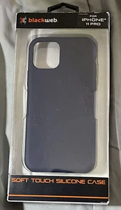 Blackweb Soft Touch Silicone Case for iPhone 11 Pro-Navy New - Picture 1 of 4