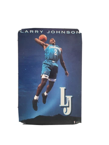 Larry Johnson LJ SOARING Charlotte Hornets 1992 Costacos Brothers 23x35 POSTER Cover