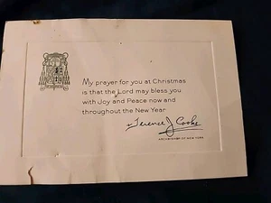 RARE ARCHBISHOP TERENCE J COOKE CHRISTMAS CARD TO WALDORF AMBASSADOR HOTEL OWNER - Picture 1 of 5