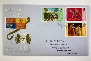 The Gambia FDC First Day Cover 1977 Silver Jubilee Queen Elizabeth II HH342 - Picture 1 of 6