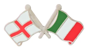Insignia alfiler de cortesía de amistad bandera de Italia e Inglaterra - Imagen 1 de 3