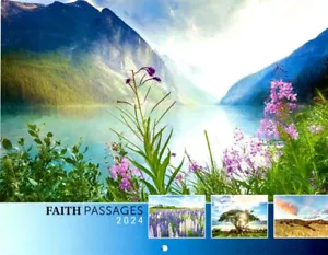 CALENDARIO DE PARED - 10.5 X 8 COLECCIONABLE 2024 ""PASAJES DE FE"" CON HOJA DE PEGATINAS - Imagen 1 de 2