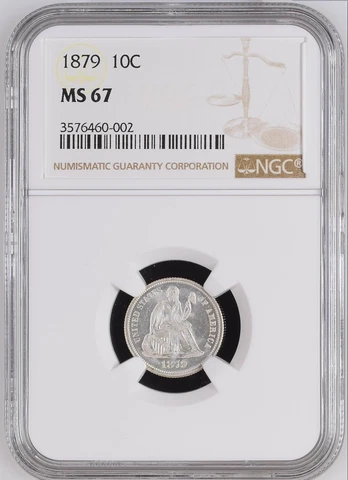 1879 NGC MS67 Key Date Seated Dime 10C Cover