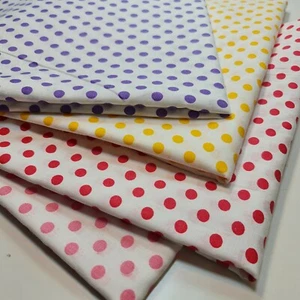 2 Meter Polka Dot Pin Spot 100% Cotton Fabric Sewing Craft Spots Dress Material - Picture 1 of 48