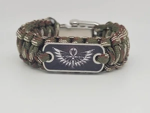 Egyptian Ankh Paracord Survival Bracelet Multi Size Army Camo Goth Pagan - Picture 1 of 5