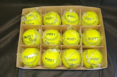 BOWNET 11" OFFICIAL USSSA FASTPITCH GENUINE OPTIC LEATHER SOFTBALLS BN-FP11