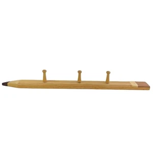 Vintage Giant Pencil Peg Rack Coat Hat Wall Hooks Wood School Class Room Kid 24" - Picture 1 of 10