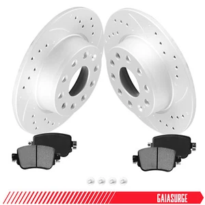 10.7in Rear Geomet Rotors Ceramic Pads for Volkswagen Passat 2015-2021 2022 - Picture 1 of 13