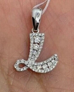 CHRISTMAS GIFT 4 Womens Simulated Diamond Any Single Initial Letter Pendant - Picture 1 of 5