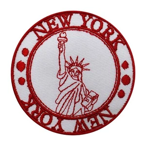 Traveler Stamp Patch, New York patch Embroidered Iron on patch 7cm - Picture 1 of 1