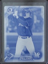 2016 Bowman Baseball Cyan Printing Plate #BCP136 Brett Phillips No 1 of 1