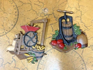 Vintage Homco Wall Decor Hanging Metal Farmhouse Apple Press Corn Sheller 1978 - Picture 1 of 16