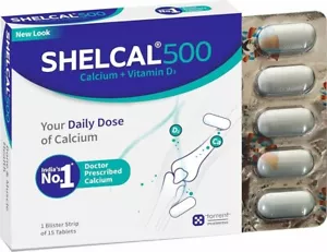 Shelcal-500 - Streifen mit 15 & 40 Tabletten | Zur Pflege von Knochen, Gelenken, Muskeln | - Bild 1 von 23