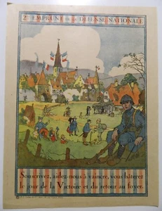 LOCANDINA ORIGINALE_ AFFICHETTE PRIMA GUERRA MONDIALE _ DEFESE NATIONALE _ HANSI - Bild 1 von 2