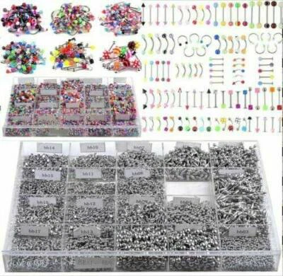 Wholesale 85-105x Bulk lots Body Piercing Eyebrow Jewelry Belly Tongue Bar Rings - Image 1 of 4