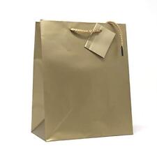 Allgala 12PK Value Premium Solid Color Paper Gift Bags 09"MED-Gold-GP50031