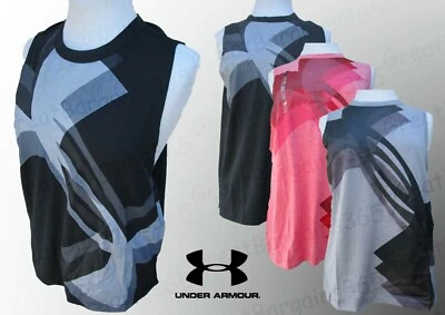 Ladies Genuine Under Armour UA Logo Training Vest Sleeveless Tank Top S M L XL  - Image 1 of 4
