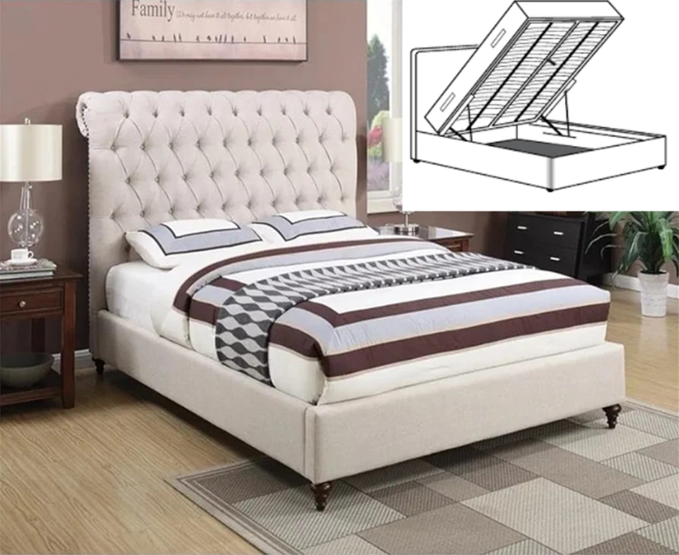 Handcrafted Chester Luxury Bed: With or Without Mattress Available in ALL Sizes - Image 1 of 3