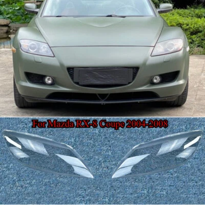 Par de cubiertas de lente de faros delanteros + pegamento sellador para Mazda RX-8 cupé 2004-2008 Foto 1 de 4