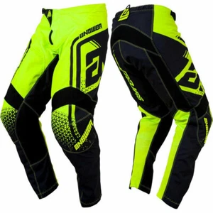 YOUTH KIDS ANSWER SYNCRON MOTOCROSS PANTS - DRIFT HYPER ACID / BLACK - Picture 1 of 4