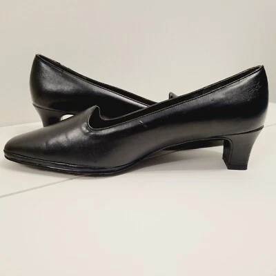 Mujer Talla 8.5M Estilo Suave Hush Puppies Interior. Zapatos de tacón negro suave sin cordones Foto 1 de 4