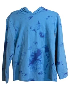 Boys Tie-Dye Hoodie Blue Pullover Sweatshirt - Cat & Jack Large 10 / 12 - Picture 1 of 5