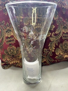 Vintage Princess House Exclusive Heritage Handblown Crystal Vase Etched Floral - Picture 1 of 10