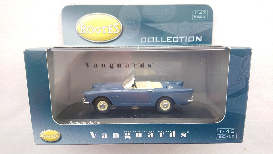 Corgi Lledo Vanguards Sunbeam Alpine Lake Blue Car Model VA07004 1 43