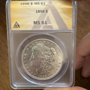 1898 $1 Silver Morgan MS 61 ANACS - Picture 1 of 5