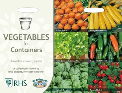 RHS Vegetables For Containers UK Seeds Collection by RHS & Mr Fothergill's - Image 1 of 4