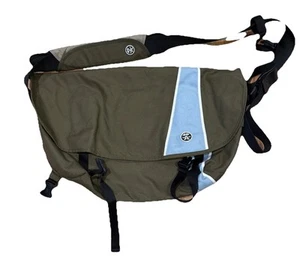 RARE Crumpler Messenger Bag Backpack Laptop Bag - Olive / Light Blue/ Yellow - Picture 1 of 6