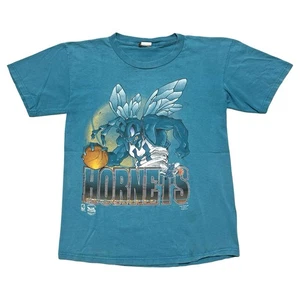 Vintage Charlotte Hornets Shirt Mens Medium Teal NBA Basketball Made USA 90s - Picture 1 of 10