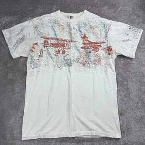 Camiseta Cream Air Plane y2k Splatter Arte Ilimitado Talla XL Indie Streetwear - Imagen 1 de 4