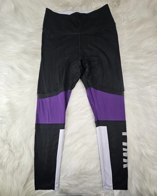 PINK Victoria's Secret Ultimate Leggings SZ(L) Black/purple/white - Image 1 of 4