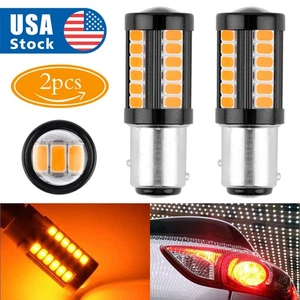 2x LED 1157 7528 Yellow Amber Blinker Lamp Turn Signal Marker Parking Light Bulb - Picture 1 of 13
