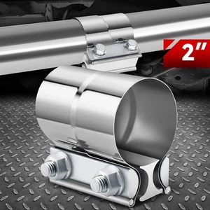 1Pc 2" T304 Stainless Steel Lap Joint Band Muffler Exhaust Pipe Clamp Sleeve - Bild 1 von 6