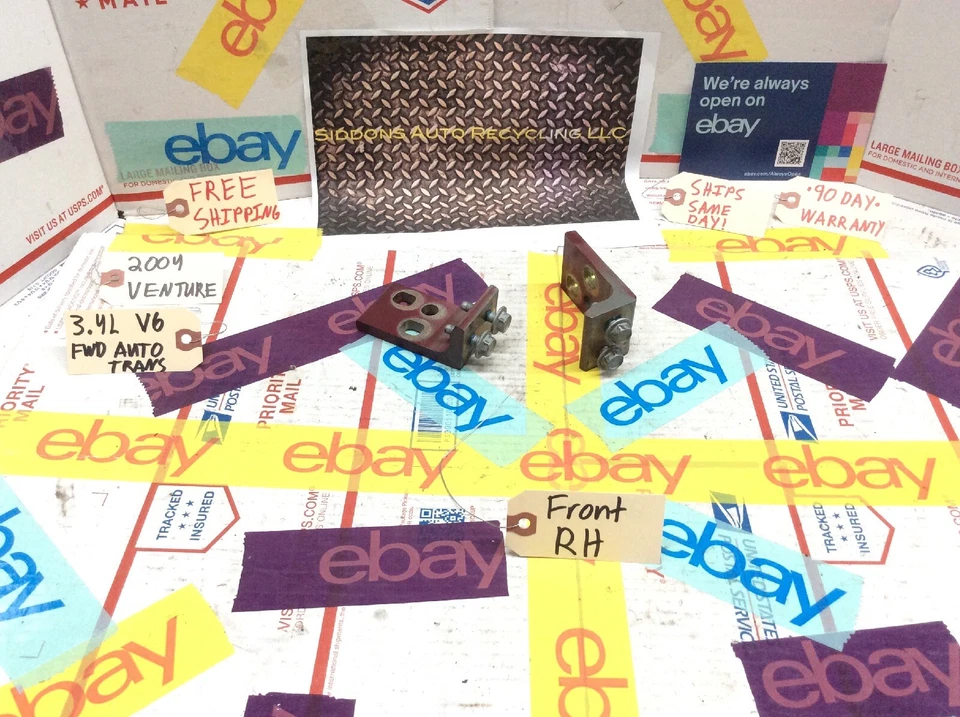 97-05 CHEVY VENTURE PASSENGER FRONT RIGHT DOOR HINGE MOUNT BRACKET (pair) RED - Image 1 of 4