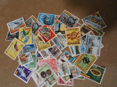 Collection lot 50 different stamps of Ghana Cover