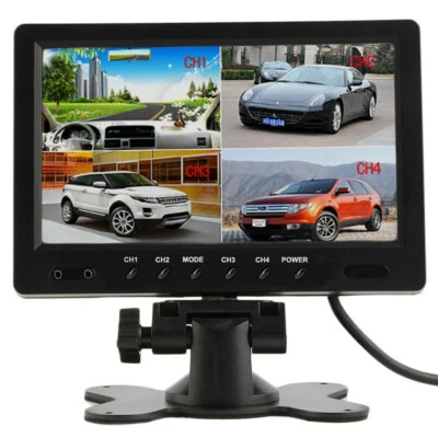 9 Inch 4 Split Quad Video Display 4 Video Input TFT LCD Car Rear View Monitor - Image 1 of 4
