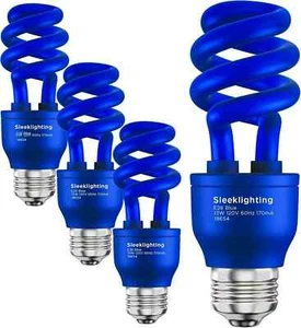 13 Watt Blue Spiral CFL Fluorescent Light Bulb UL Listed - General Purpose Spira - Picture 1 of 2