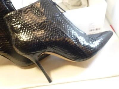 Manolo Blahnik Size 37.5 US 7.5  black  Ifima Snake Stiletto Heel Ankle Boot - Image 1 of 4