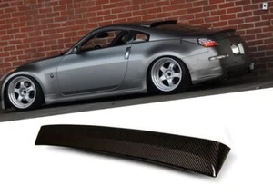 For Nissan 03-08 350Z BLACK CARBON FIBER ROOF WINDOW VISOR SPOILER WING SHADE - Picture 1 of 1