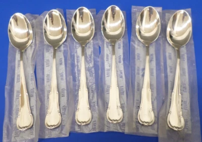 6 WMF Barock Patent 90 Scroll Edge Silverplate Germany Flatware 6 1/8" TEASPOONS - Image 1 of 4