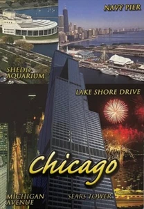 Chicago Illinois Postcard Navy Pier Shedd Sears Tower  Lake Shore - Picture 1 of 2