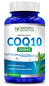 CoQ10 200 mg / 200 Capsules / Heart Health / NON - GMO & GLUTEN FREE / - Picture 1 of 3