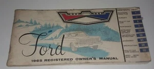 Original 1965 FORD Owners Manual Glove Box Maintenance Service Guide Book - Picture 1 of 2