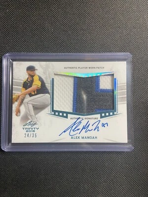 Alek Manoah  2019  Leaf Trinity 3 color Patch Auto  #24/35 - Image 1 of 3