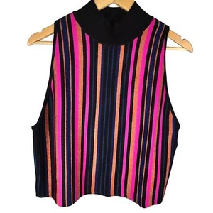 Top Bar III NUEVO CON ETIQUETAS Mujer Multicolor Rayas Metálicas Mangas XL - Imagen 1 de 6